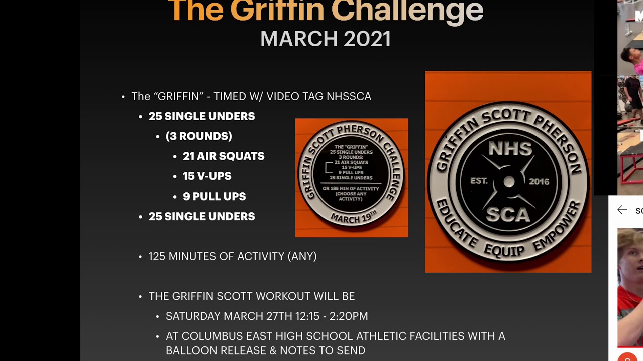 Coach Scott Pherson explains the Griffin Challenge, 2021